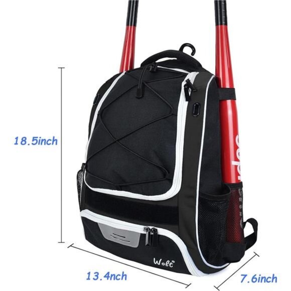 Youth Baseball Bag for Baseball & Softball Equipment & Gear, Bat & Glove Holder - Picture 2 of 7